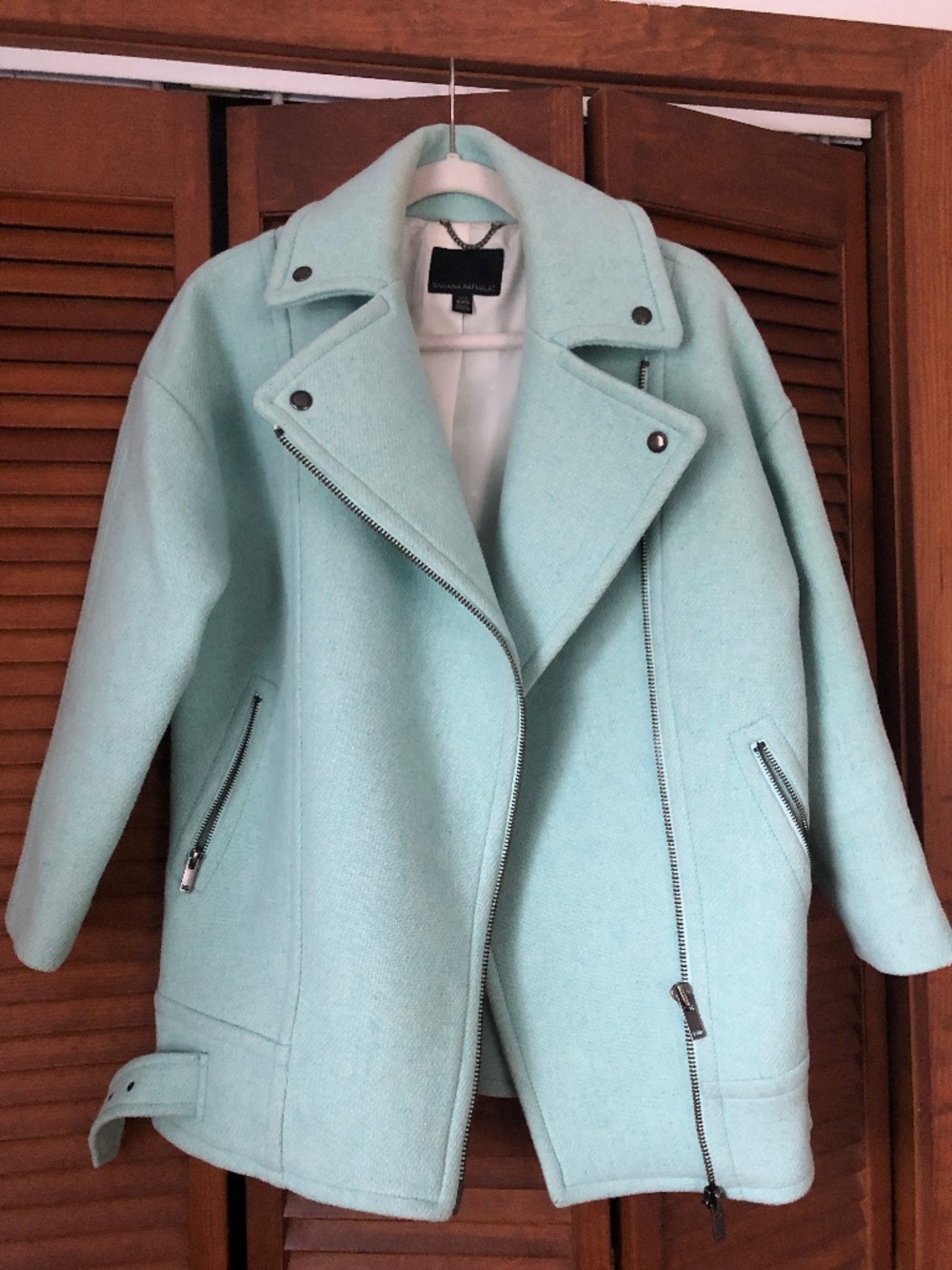 Banana Republic wool coat in aqua